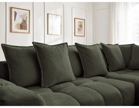 Zöld zsenília kinyitható-tárolóhelyes sarokkanapé (jobb oldali-L alakú) Everest – Bobochic Paris