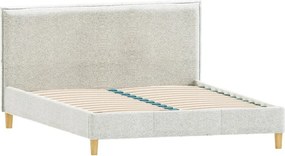 Bézs kárpitozott franciaágy ágyráccsal 200x200 cm Tina – Ropez