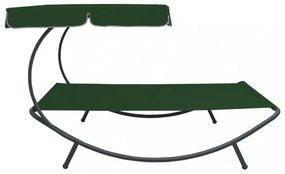 zöld kültéri napellenzős napozóágy