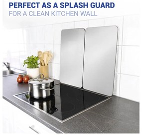 Edzett üveg tűzhely fedőlap szett 2 db-os 30x52 cm Universal Silver – Wenko