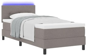 Box Spring Ágy Matraccal és LED, Barna, 80x200 cm, Szövet