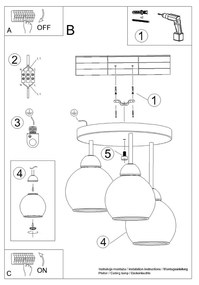 Fekete mennyezeti lámpa ø 15 cm Grande – Nice Lamps