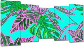 Vászonkép 150x80 Monstera Rózsalevelek