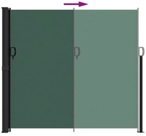 sötétzöld behúzható oldalsó napellenző 180 x 300 cm