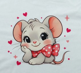 Bébi pamut gumis lepedő 60x120/70x140 - Kisegér mintával