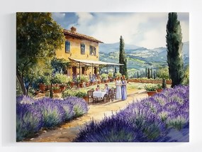 Poszter Toszkán Villa Levendula Olaszország Hegyek Nyár 100x75