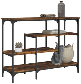 füstös tölgy színű tálalóasztal polcokkal 100 x 35 x 75 cm