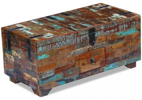 ládika dohányzóasztal tömör újrahasznosított fa 80x40x35 cm