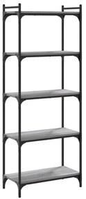 5 szintes szürke sonoma szerelt fa könyvespolc 60 x 30 x 120 cm