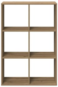 kézműves tölgy színű fa elválasztó könyvespolc 69,5x29x103,5 cm