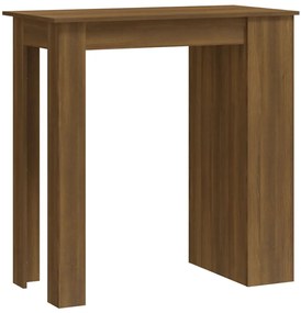 Barna tölgy színű bárasztal tárolópolccal 102 x 50 x 103,5 cm