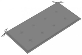 tömör tíkfa kerti pad szürke párnával 112 cm