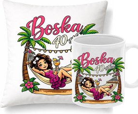 Párna Bögre Szett 40 éveseknek Születésnapi Ajándék Isteni 40-es