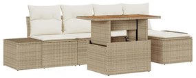 vidaXL Kert étkező szett párnával 6 pcs Beige és krém