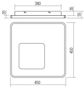 Redo 05-961-LED Dimmelhető mennyezeti lámpa SINTESI LED/53W/230V 3000-6000K + távirányító