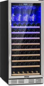 Klarstein Vinovilla 127, nagy kapacitású borhűtő, 331 liter, 127 palack, üvegajtó, rozsdamentes acél