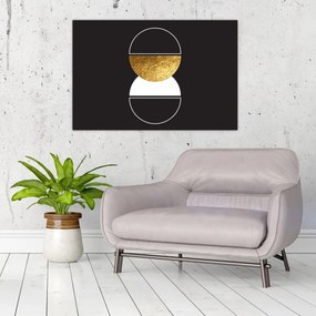 Kép - Absztrakció arany és fekete N⁰2 (90x60 cm)