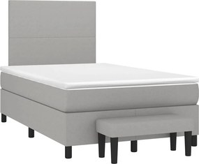 vidaXL világosszürke szövet rugós ágy matraccal 120 x 190 cm