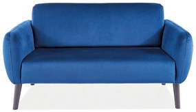 Elsa Velvet kanapé, kétüléses, kék / fekete