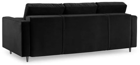 Santo fekete kinyitható bársonykanapé - Milo Casa