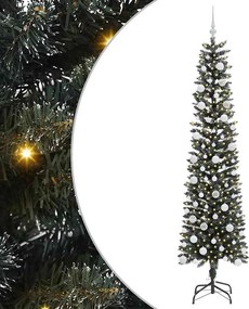 vidaXL Mű karácsonyfa 300 LED-del Zöld 210 cm PVC és Műanyag és Acél
