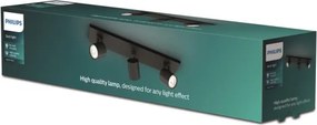Philips - LED RGBW dimmelhető spotlámpa RUNNER 3xGU10/6,5W/230V fekete