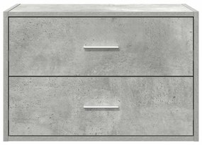 betonszürke szerelt fa szekrény 2 fiókkal 60 x 31 x 40 cm