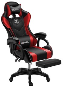 Likeregal 920 gamer szék lábtartóval piros masszázs funkcióval (LI-SW110PI)