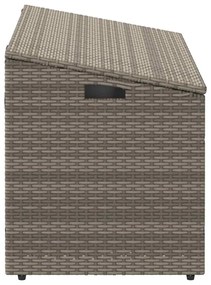 szürke polyrattan kerti tárolóláda 110x50x58 cm
