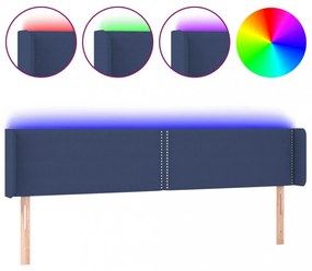 kék szövet LED-es fejtámla 203 x 16 x 78/88 cm