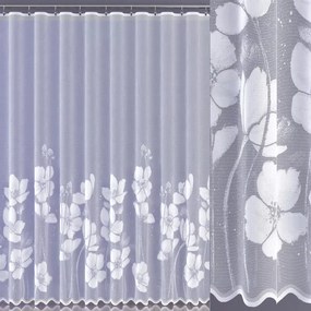 Jacquard függöny fehér elegáns virágmintás 170 cm Sakena 624836