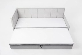 Szürke zsenília kinyitható-tárolóhelyes kanapé 214 cm Fulgeo – ELTAP