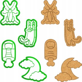 4x Formák Lyukasztók Mézeskalács kiszúrók Halloween 4db-os szett