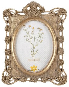 Arany színű vintage fényképkeret rózsás 13x18 cm