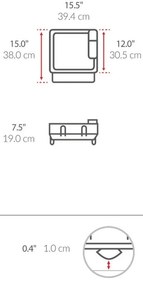 Simplehuman Compact edénycsepegtető, acél, műanyag, FPP, fekete