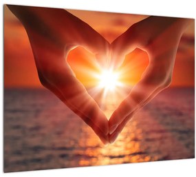 Kép - Nap a szívben (üvegen) (70x50 cm)