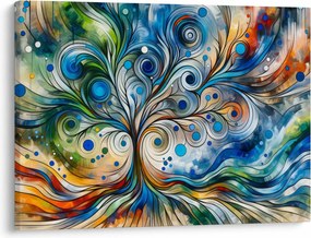 Kép – Színes energikus fa (70x50 cm)