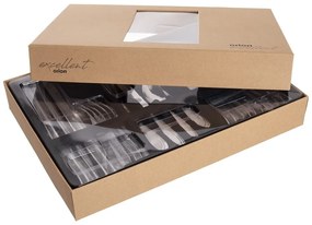 Ezüstszínű rozsdamentes acél evőeszköz készlet 24 db-os Satin – Orion