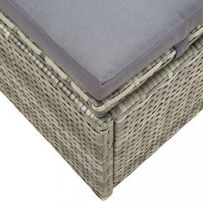 szürke polyrattan napozóágy párnával