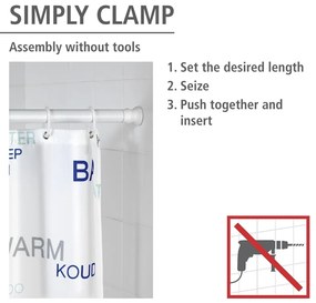 Fehér zuhanyfüggöny rúd 110 - 185 cm – Wenko