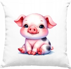 Bájos kismalac párna Kawaii Art fehér