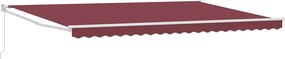 Burgundi vörös kézzel kihúzható napellenző 500 x 300 cm