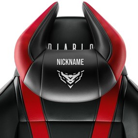 Diablo Chairs fejpárna az Ön saját hímzésével fekete-piros