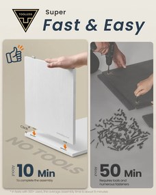 Éjjeliszekrény, gyors összeszerelés, 2 nyitott rekesz, 1 fiók, Hófehér