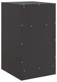 2 db fekete acél éjjeliszekrény 34,5x39x62 cm