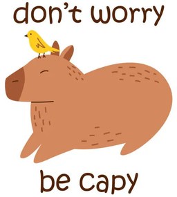 Illusztráció Vector funny capybara with text dont, Ulyana Moskalchuk