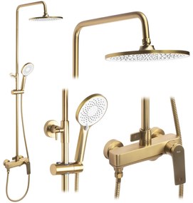Rea Avalon, zuhanygarnitúra esőfejjel és kézi zuhanyfejjel, arany matt, REA-P2400