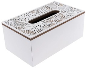 Forkhill fa papírzsebkendő doboz, fehér, 24 x 14 x 10 cm