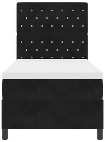 Boxspring Ágy Matracokkal Fekete 100x200 cm Bársonyos