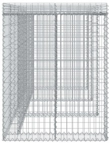 horganyzott vas gabionkosár szemeteskukához 270 x 91 x 120 cm